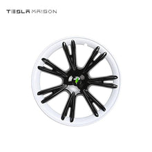 Load image into Gallery viewer, Tesla Model Y Wheel Trim HubCaps - 19&quot; inch (4 Pcs) - Style 3 With Logo Black White ----Tesla Maison